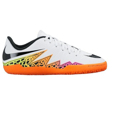 Nike JR HyperVenom Phelon II IC Indoor Shoes - White/Black/Orange/Volt - Best Buy Soccer