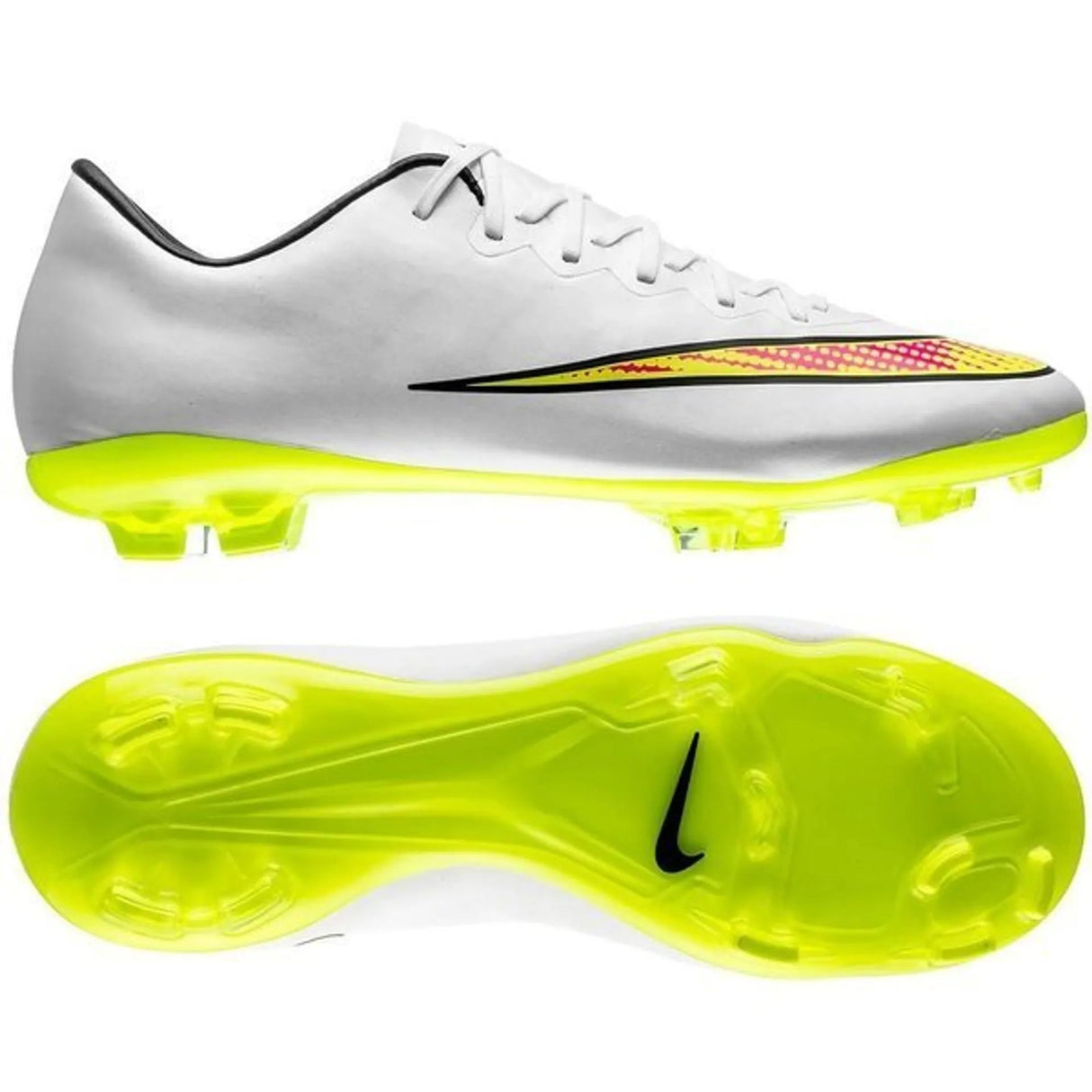 Nike JR Mercurial Vapor X FG Firm Ground Soccer Cleats - White/Volt/Hyper Pink/Black - Best Buy Soccer