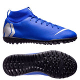 Nike JR Superflyx 6 Academy TF Turf Soccer Cleats - Racer Blue/Metallic Silver - Best Buy Soccer