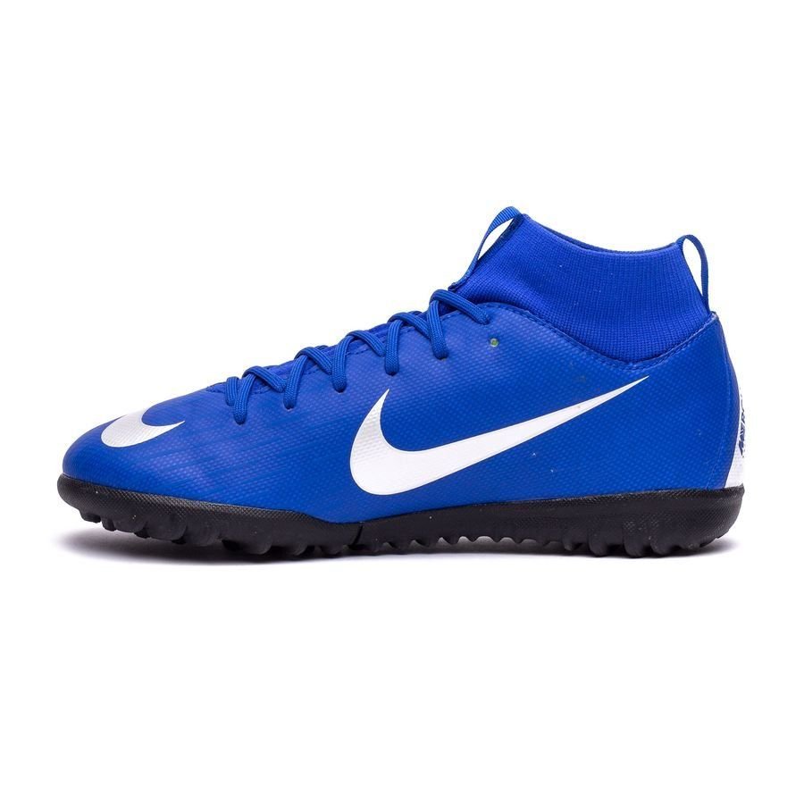 Nike JR Superflyx 6 Academy TF Turf Soccer Cleats - Racer Blue/Metallic Silver - Best Buy Soccer