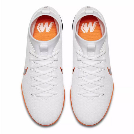 Nike JR Superflyx 6 Academy TF Turf Soccer Cleats - White/Grey/Orange - Best Buy Soccer