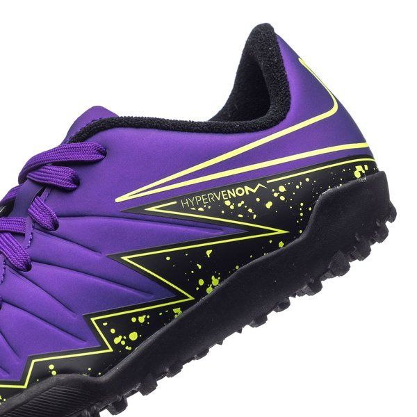 Nike Junior HyperVenom Phelon II TF Tuft Soccer Cleats - Hyper Grape/Black/Volt - Best Buy Soccer