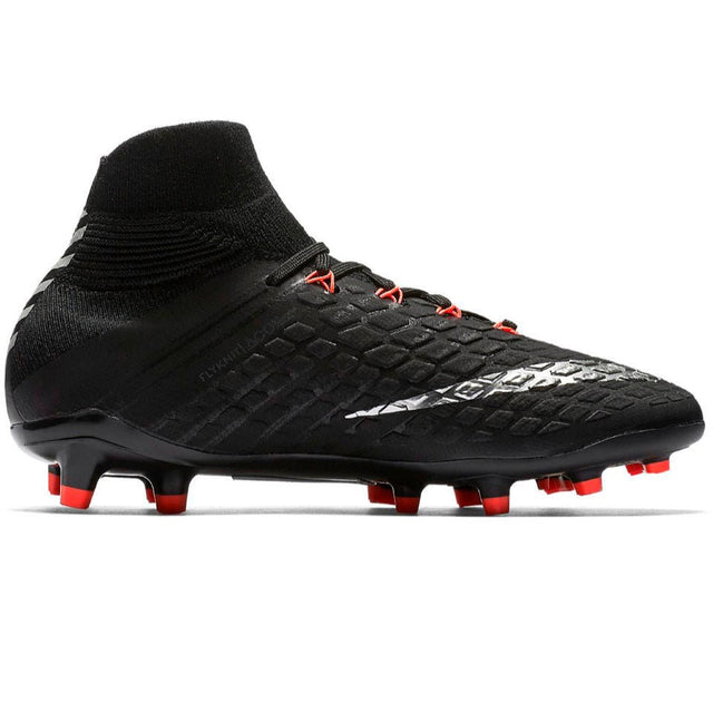 Nike Kids' Jr. Hypervenom Phantom III Dynamic Fit (FG) Firm Ground Soccer Cleats - Black/Red/Silver - Best Buy Soccer