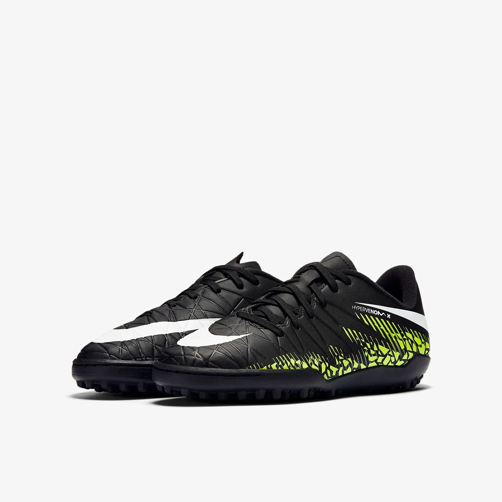 Nike Kid's Jr HyperVenom Phelon II TF Turf Boots Black/White/Volt - Best Buy Soccer