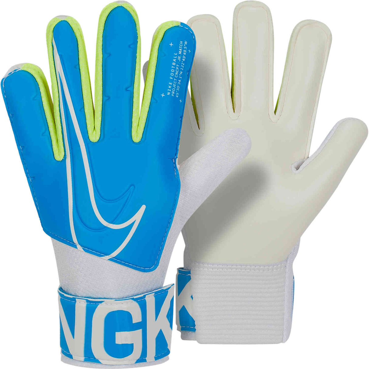 Nike Kid's Jr Match Goalkeeper Gloves Blue/White/Volt - Best Buy Soccer