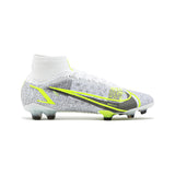 Nike Mercurial Superfly 8 Elite FG Men's Soccer Cleats - White/Black