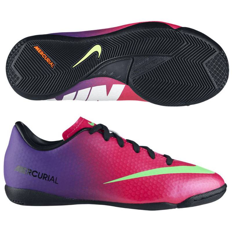 Nike Mercurial Victory IV IC Youth Indoor Soccer Shoes - Fireberry/Green - Best Buy Soccer