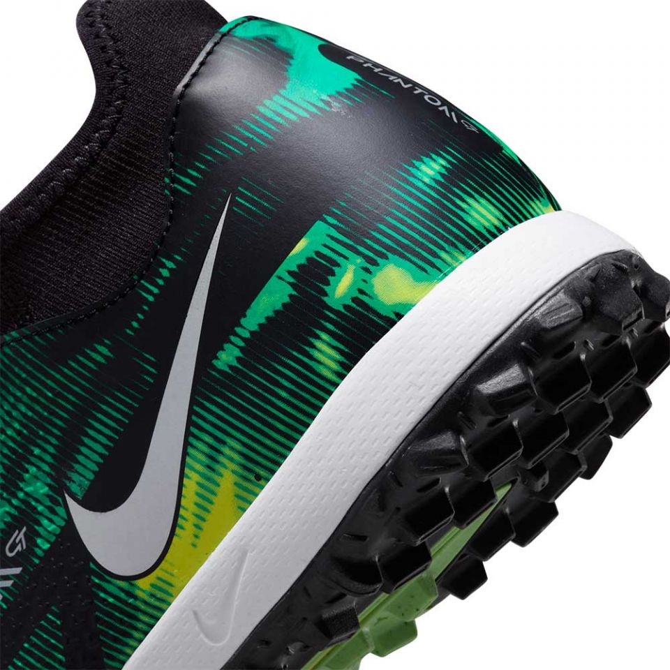 Nike Phantom GT2 Academy DF TF Soccer Cleats - Black/Platinum/Green - Best Buy Soccer
