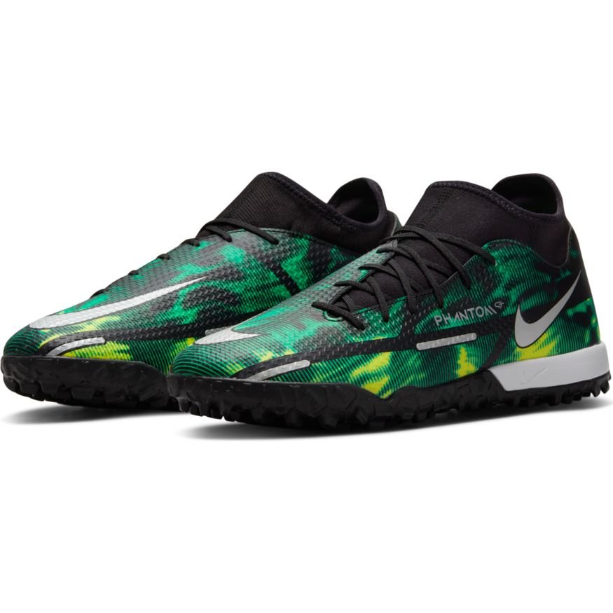 Nike Phantom GT2 Academy DF TF Soccer Cleats - Black/Platinum/Green - Best Buy Soccer