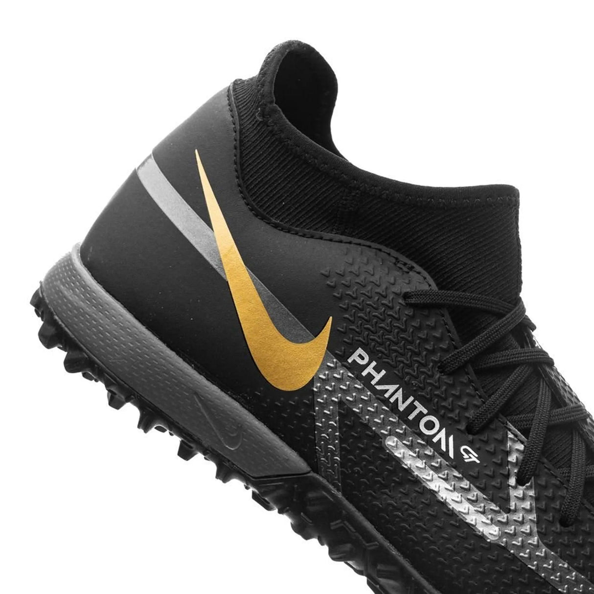 Nike Phantom GT2 Academy DF TF Turf Soccer Cleats - Black/Metallic Dark Grey/Metallic Gold - Best Buy Soccer