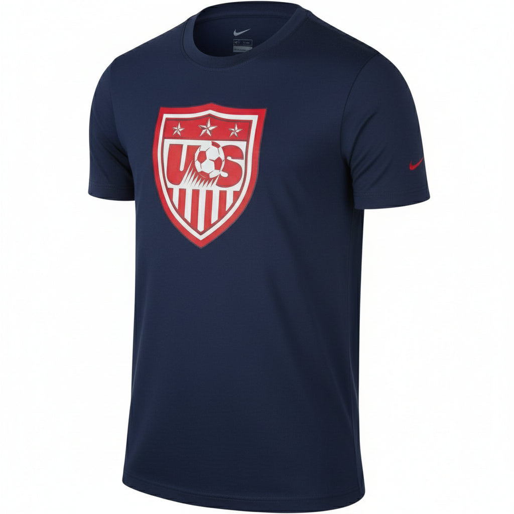 Nike USA Crest Basic Core Cotton Tee - Navy/Red