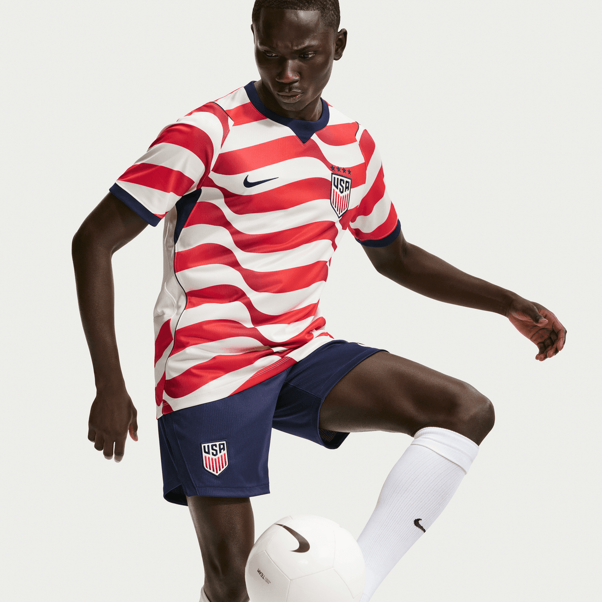 Nike USMNT Home Men's Soccer Jersey 2026 White/Red/Blue - Best Buy Soccer
