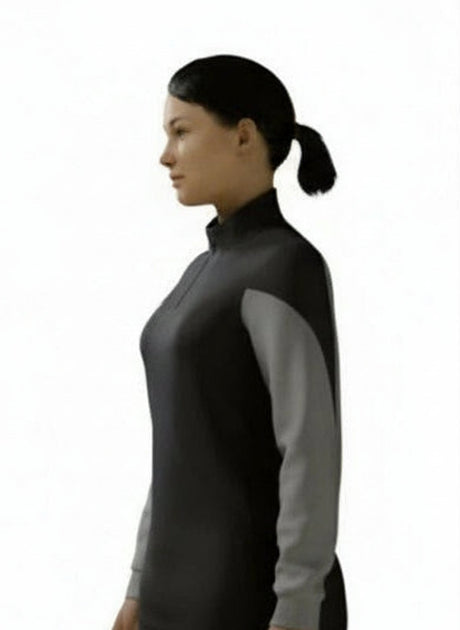 Sudadera de entrenamiento Nike Squad 14 de manga larga con cremallera de 1/4 para mujer - Negro/Gris
