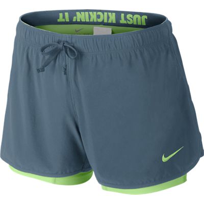 Nike Women's 2-Nike 1 Short -Blue/Lime - Best Buy Soccer
