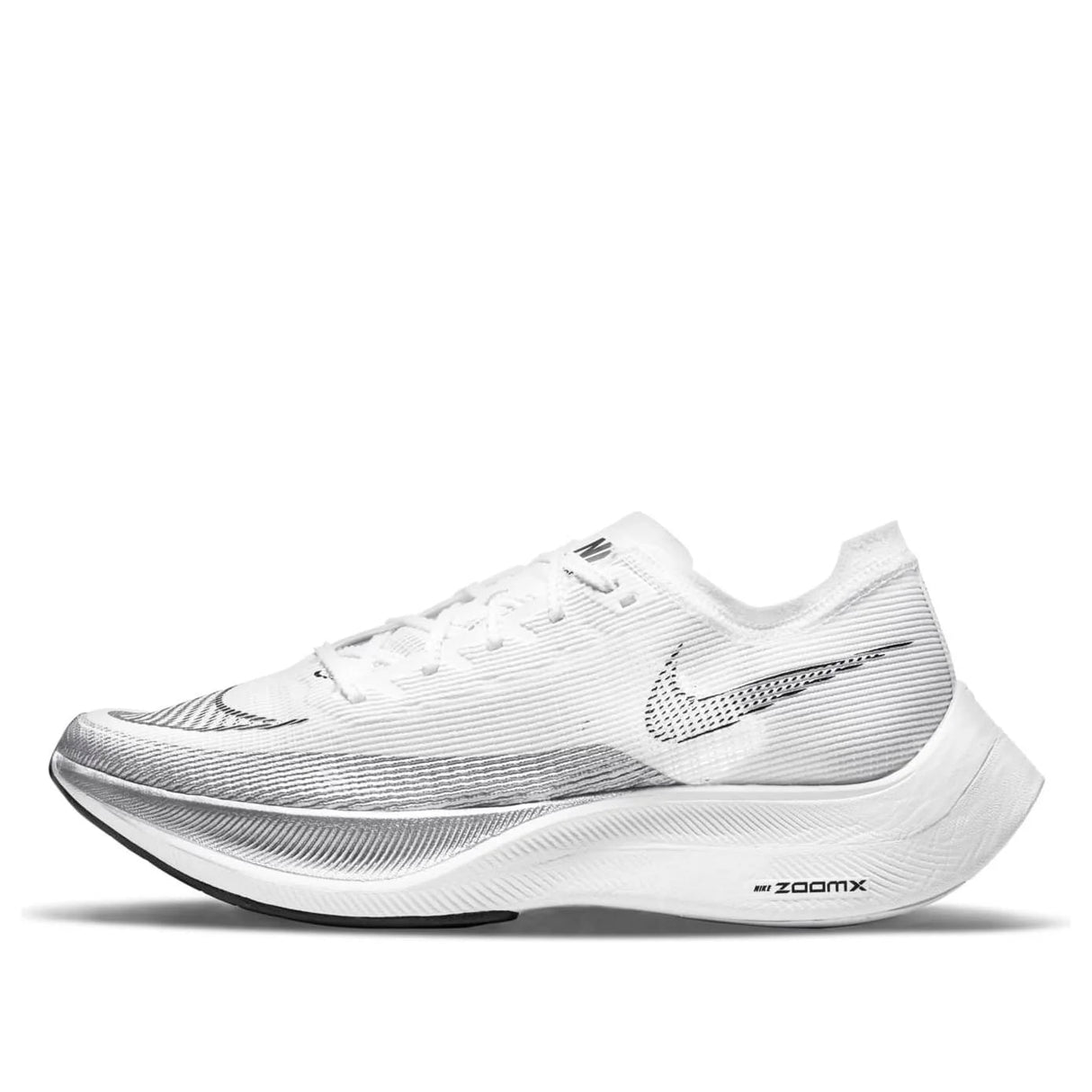 Nike ZoomX Vaporfly Next% 2 Running Shoes - White/Black/Metallic Silver - Best Buy Soccer