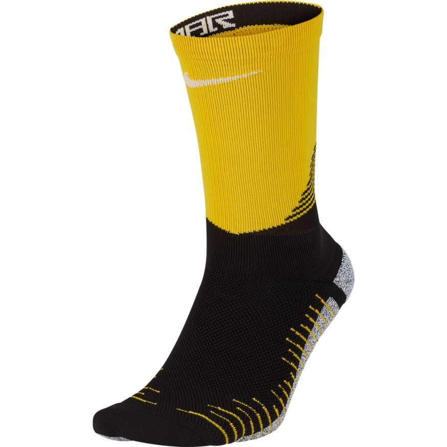 NikeGrip Neymar Crew Socks - Black/White/Yellow - Best Buy Soccer