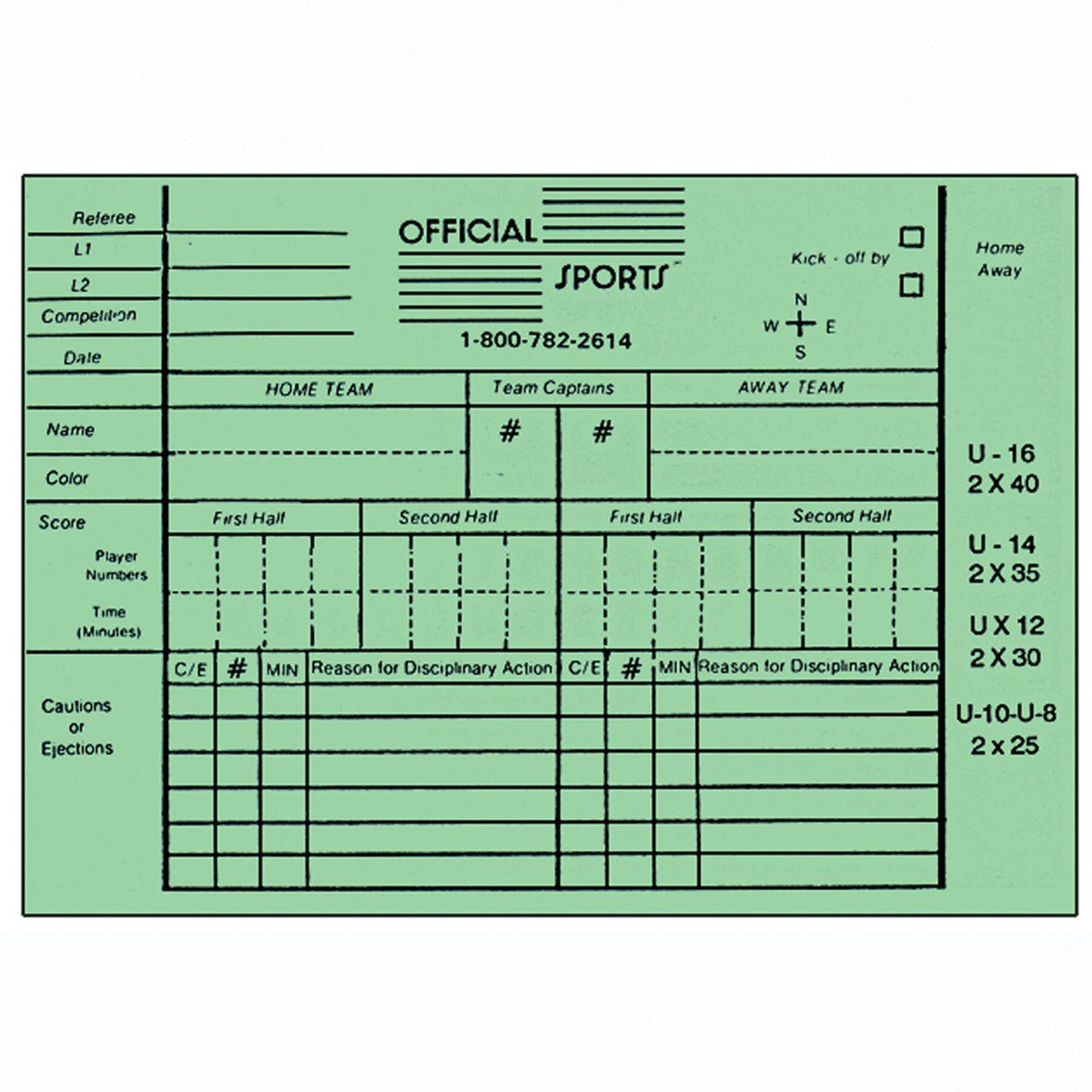 OSI 2045 Report Forms - Green - Best Buy Soccer