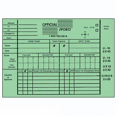 OSI 2045 Report Forms - Green - Best Buy Soccer