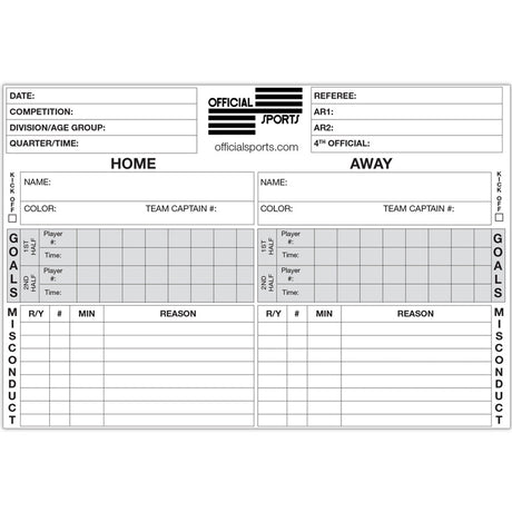 OSI Report Forms White 50 sheets - Best Buy Soccer