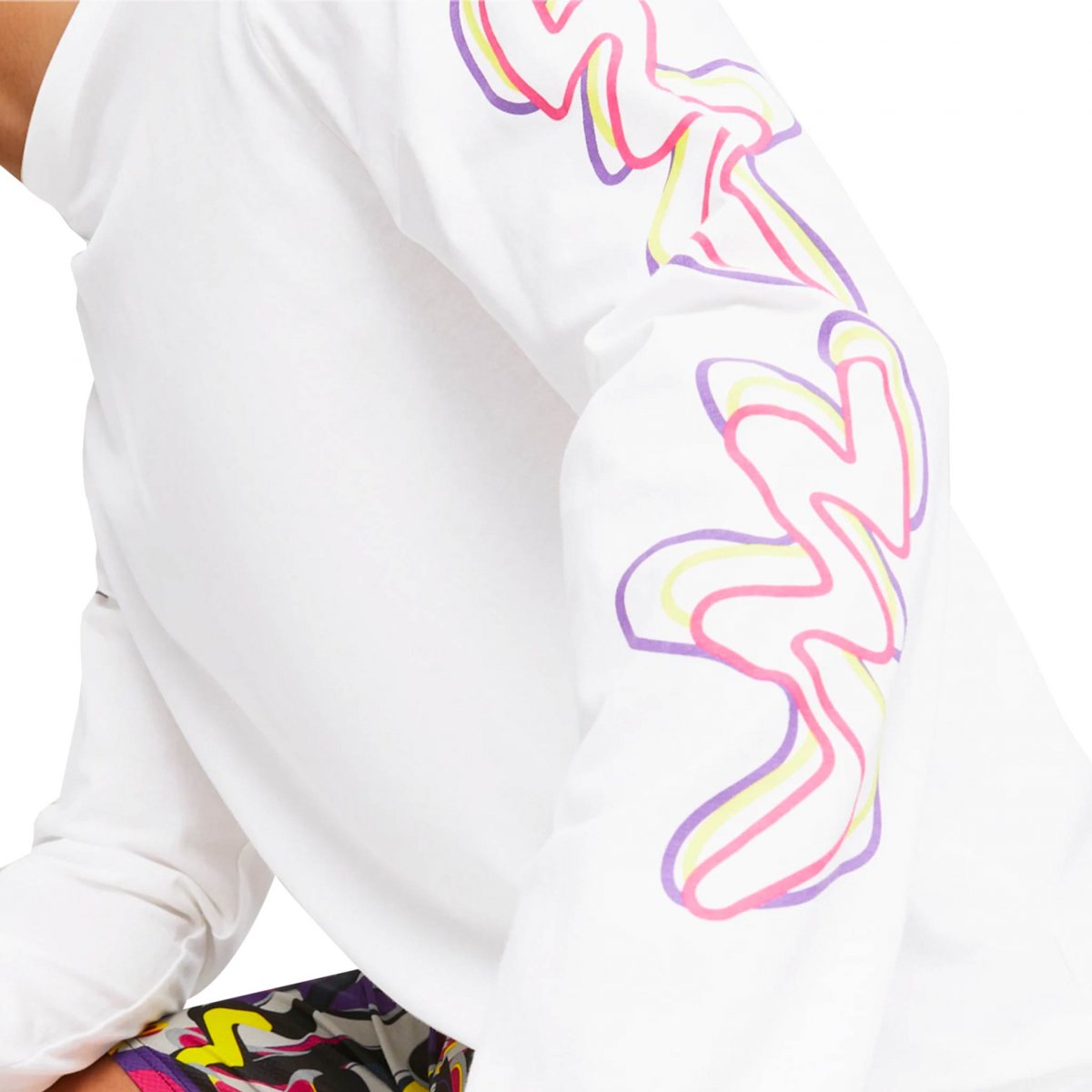 PUMA Neymar JR Creativity Long Sleeve T-Shirt White/Fluo Yellow Limited Edition