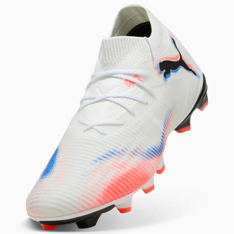 PUMA Future 8 Match FG/AG Firm/Multi-Ground Soccer Cleats - White/Black/Glowing Red