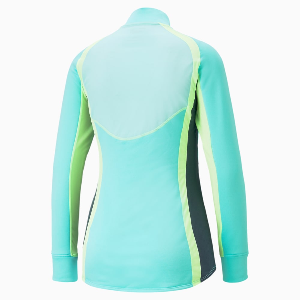 PUMA Women's Individualblaze 1/4 Zip Training Top Electric Peppermint/Dark Night