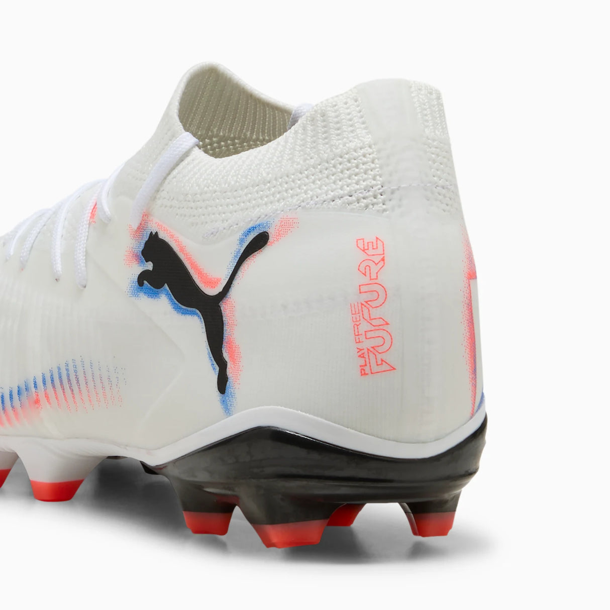 PUMA Future 8 Match FG/AG Firm/Multi-Ground Soccer Cleats - White/Black/Glowing Red