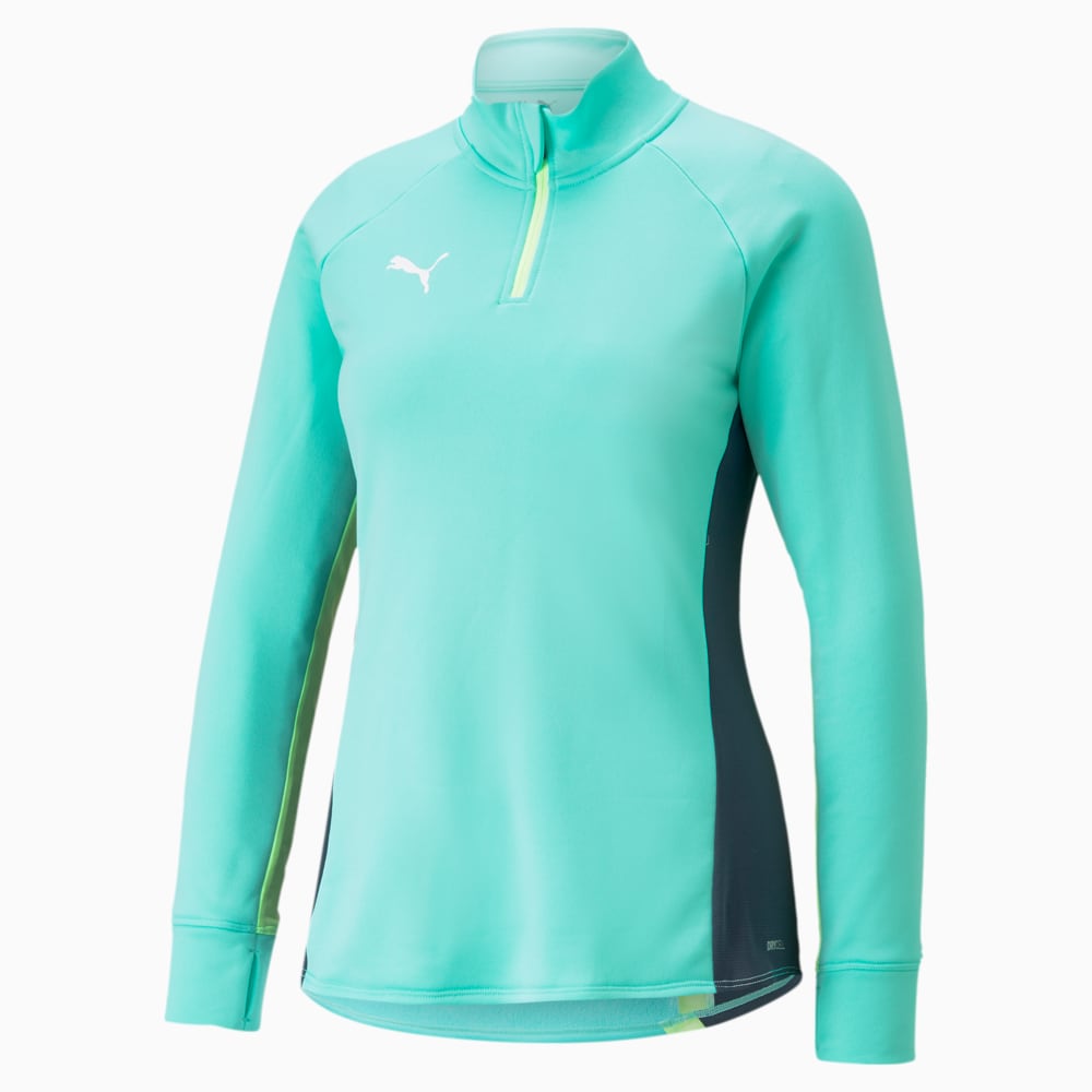 PUMA Women's Individualblaze 1/4 Zip Training Top Electric Peppermint/Dark Night