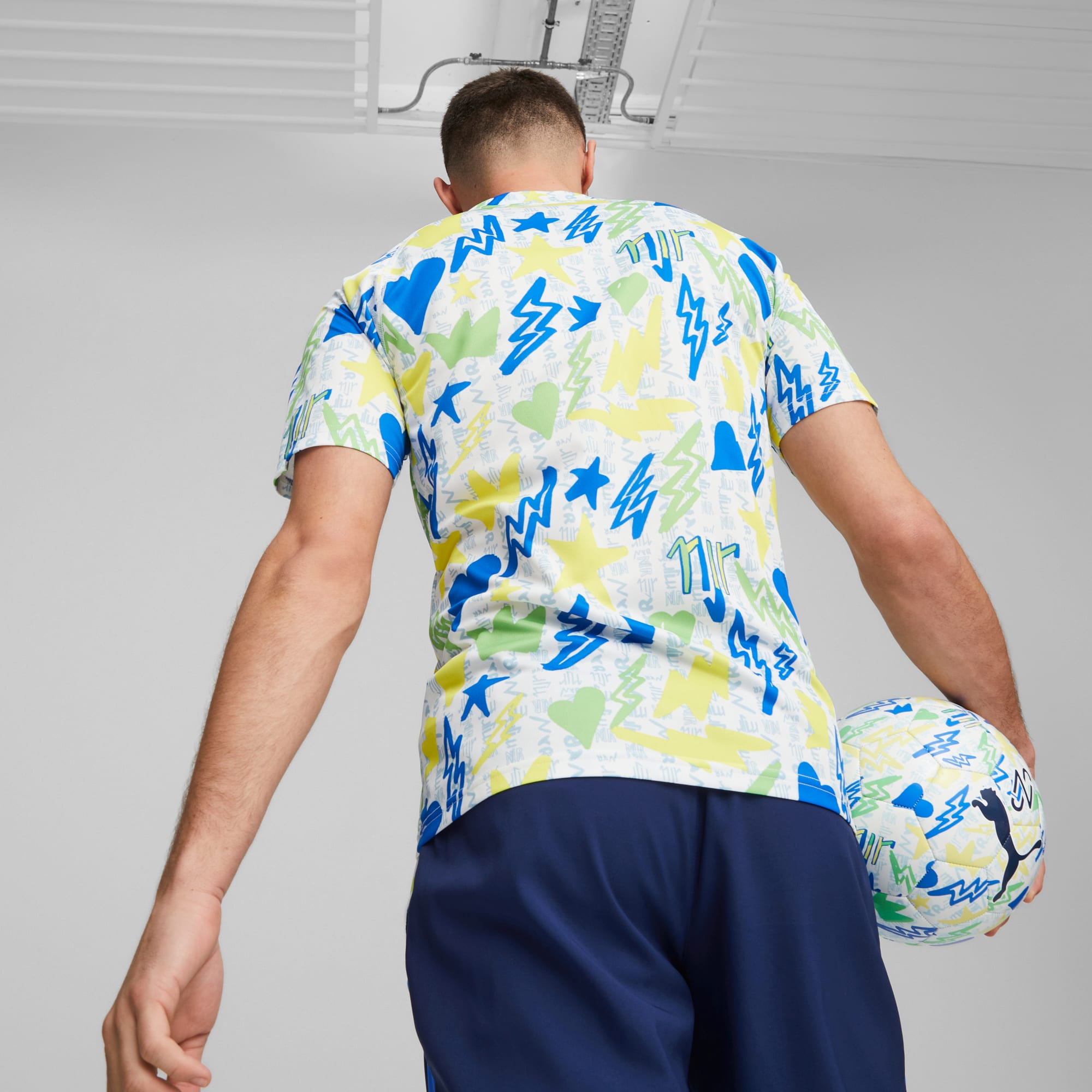 Camiseta de entrenamiento PUMA Neymar Jr Instituto Blanco/Azul/Limón