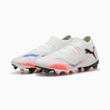 PUMA Future 8 Match FG/AG Firm/Multi-Ground Soccer Cleats - White/Black/Glowing Red