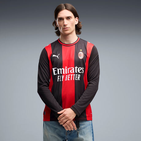 PUMA AC Milan Home Long Sleeve Men's Soccer Jersey 2026 - Black/Red - Best Buy Soccer