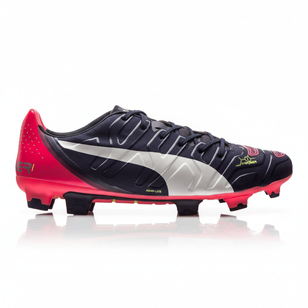 PUMA Evopower 1.2 FG Firm Ground Soccer Cleats - Peacoat/White/Bright Plasma