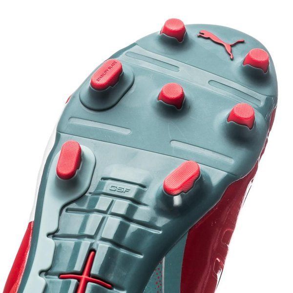 PUMA Evopower 1.2 Graphic FG Firm Ground Soccer Cleats - High Risk Red/White/Sea Pine - Best Buy Soccer