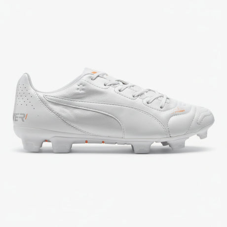 PUMA Evopower 1.2 Leather FG Firm Ground Soccer Cleats - White/Metallic White/Fluo Orange - Best Buy Soccer