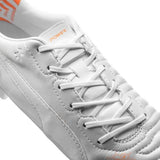 PUMA Evopower 1.2 Leather FG Firm Ground Soccer Cleats - White/Metallic White/Fluo Orange - Best Buy Soccer