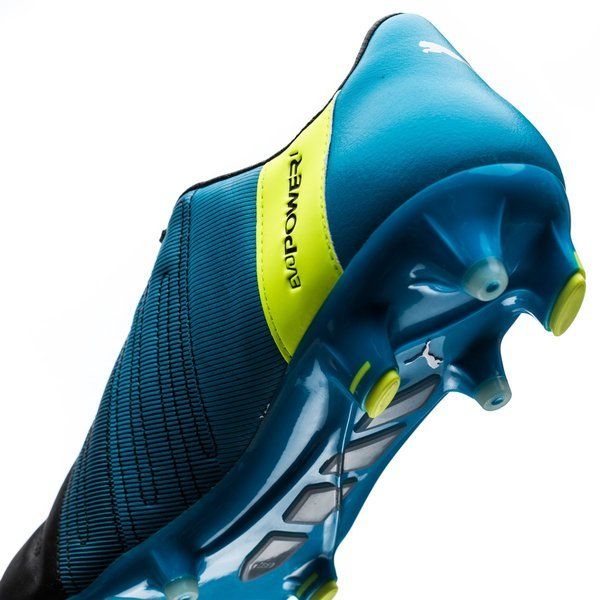 PUMA Evopower 1.3 LT FG Firm Ground Soccer Cleats - Black/White/Atomic Blue - Best Buy Soccer