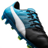 PUMA Evopower 1.3 LT FG Firm Ground Soccer Cleats - Black/White/Atomic Blue - Best Buy Soccer