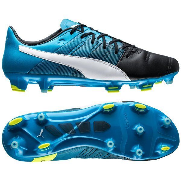 PUMA Evopower 1.3 LT FG Firm Ground Soccer Cleats - Black/White/Atomic Blue - Best Buy Soccer