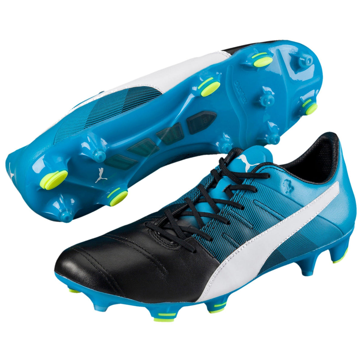 PUMA Evopower 1.3 LT FG Firm Ground Soccer Cleats - Black/White/Atomic Blue - Best Buy Soccer