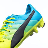 PUMA Evopower 1.3 LT FG Firm Ground Soccer Cleats - Safety Yellow/Black/Atomic Blue - Best Buy Soccer