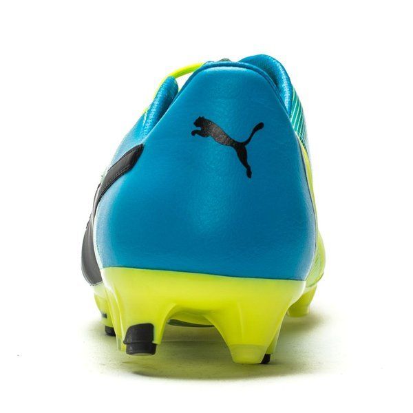 PUMA Evopower 1.3 LT FG Firm Ground Soccer Cleats - Safety Yellow/Black/Atomic Blue - Best Buy Soccer