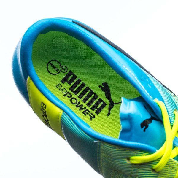 PUMA Evopower 1.3 LT FG Firm Ground Soccer Cleats - Safety Yellow/Black/Atomic Blue - Best Buy Soccer