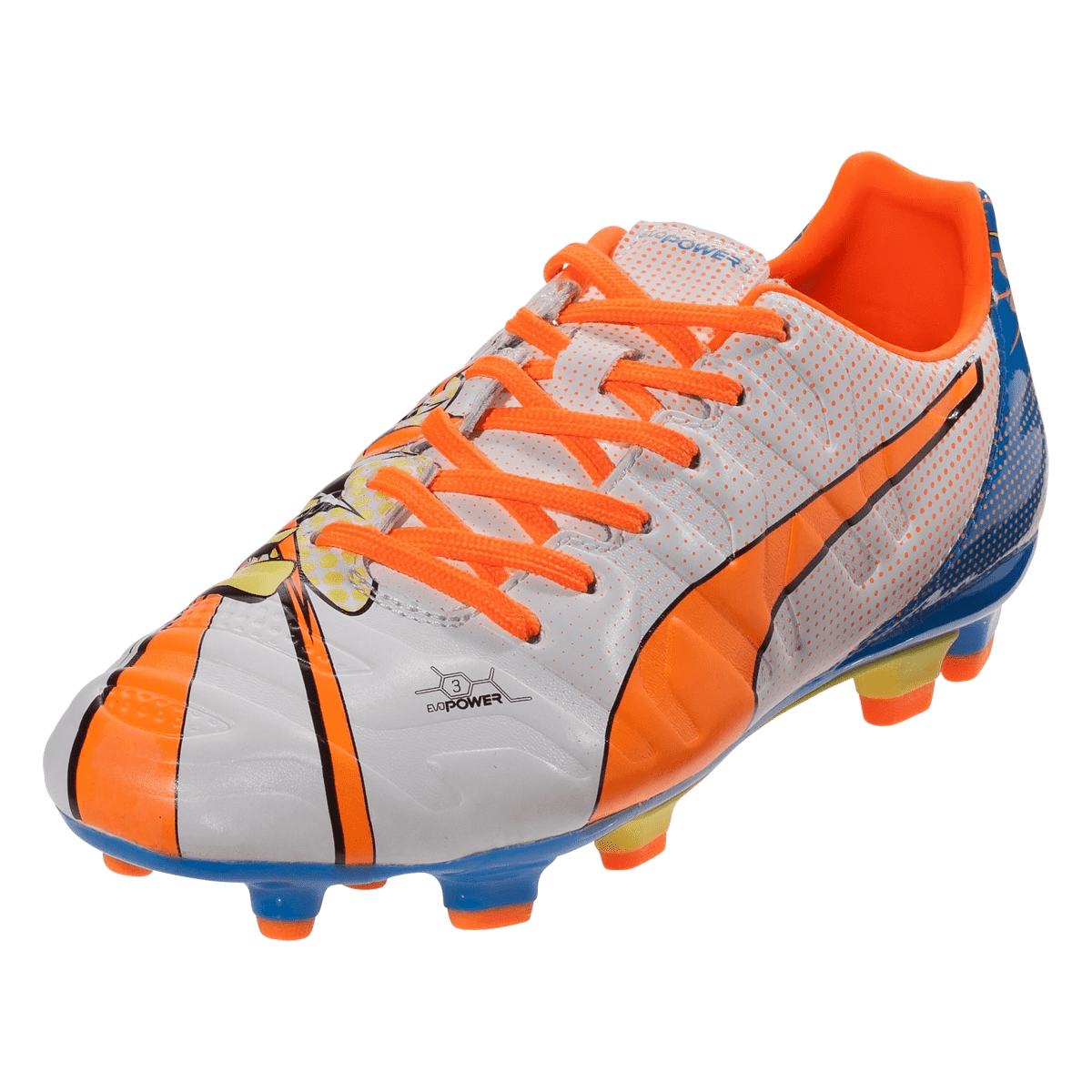 PUMA EvoPOWER 3.2 Pop FG Jr Firm Ground Soccer Cleats White/Orange/Blue - Best Buy Soccer