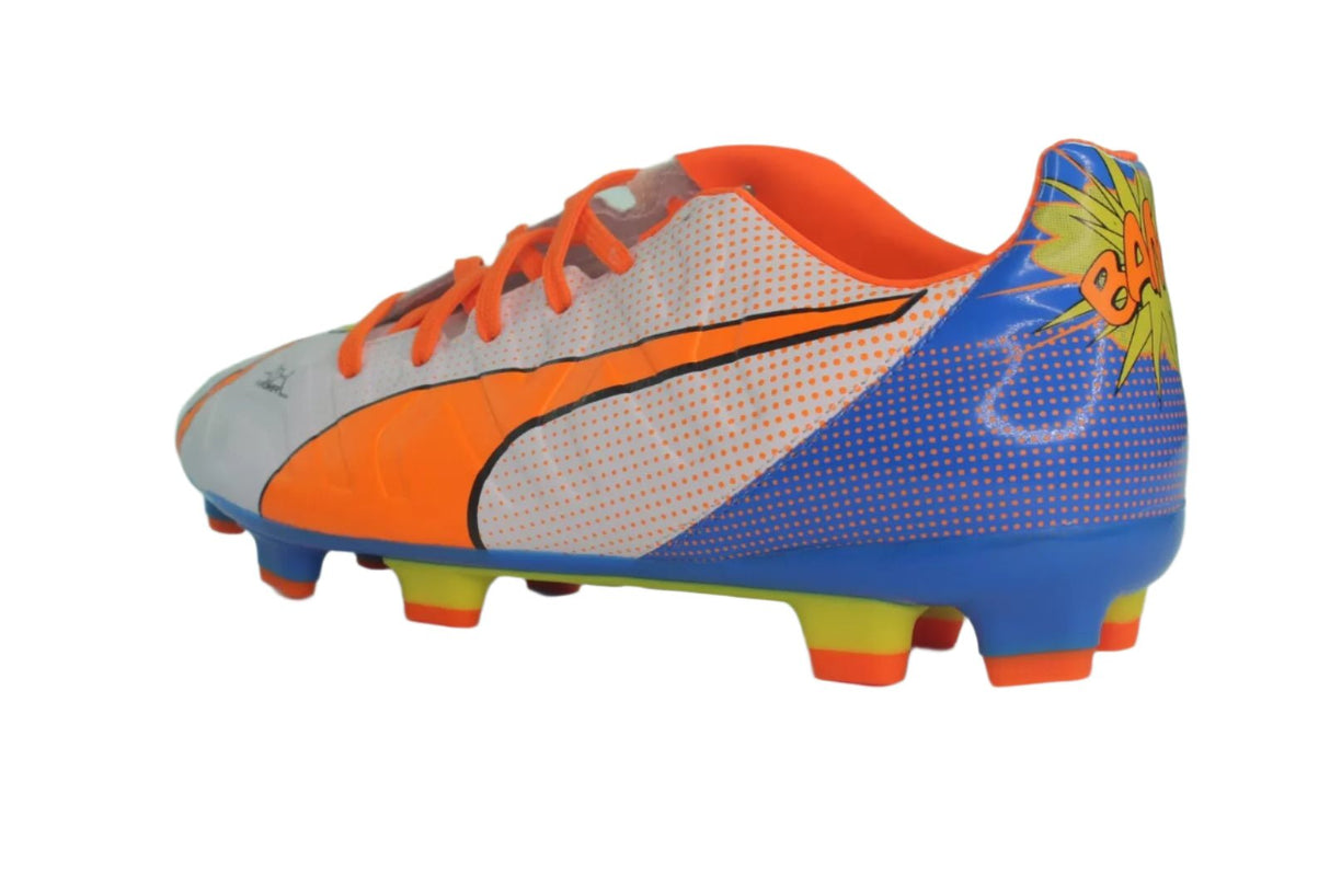 PUMA EvoPOWER 3.2 Pop FG Jr Firm Ground Soccer Cleats White/Orange/Blue - Best Buy Soccer