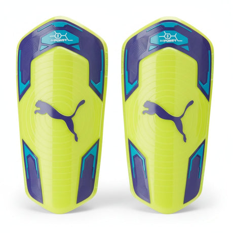PUMA Evopower 5 Soccer Shin Guard - Safety Yellow/Atomic Blue - Best Buy Soccer