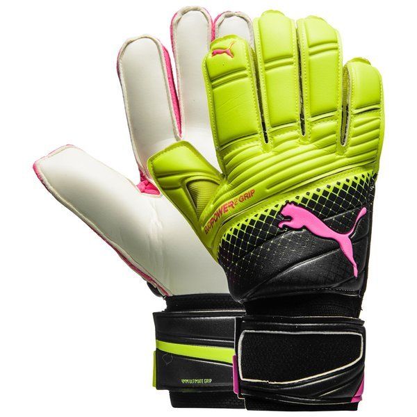 PUMA Evopower Grip 2.3 RC Goalkeeper Gloves Pink Glo/Safety Yellow - Best Buy Soccer