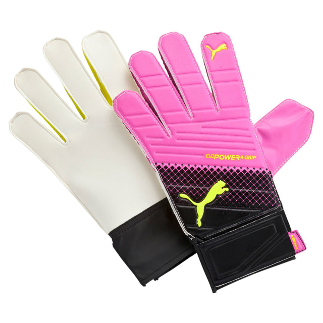 PUMA Evopower Grip 4 Goalkeeper Gloves - Pink Glo/Yellow - Best Buy Soccer