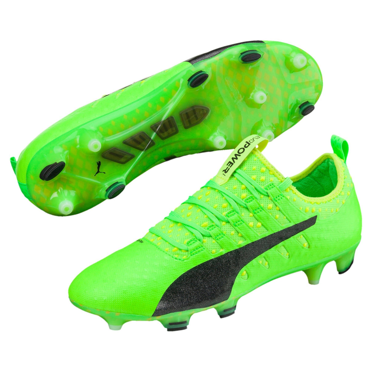 PUMA Evopower Vigor 1 FG Firm Ground Soccer Cleats - Green Gecko/Black/Yellow - Best Buy Soccer