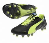 PUMA Evospeed 1.2 FG Firm Ground Soccer Cleats - Black/Fluo Yellow/Brilliant Blue - Best Buy Soccer