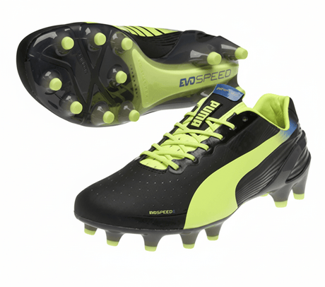 PUMA Evospeed 1.2 FG Firm Ground Soccer Cleats - Black/Fluo Yellow/Brilliant Blue - Best Buy Soccer